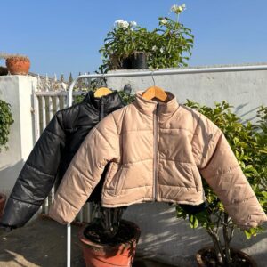 FULL SLEEVE PUFFER JACKET BLACK