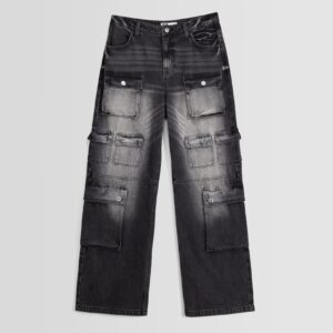 MONSTER DENIM CARGO PANTS (BLACK) UNISEX