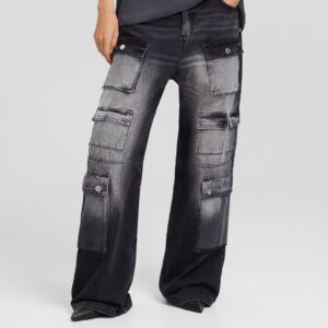 MONSTER DENIM CARGO PANTS (BLACK) UNISEX