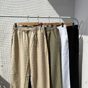 LINEN BLEND TROUSERS