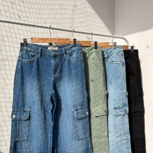 UNISEX DENIM CARGO PANTS