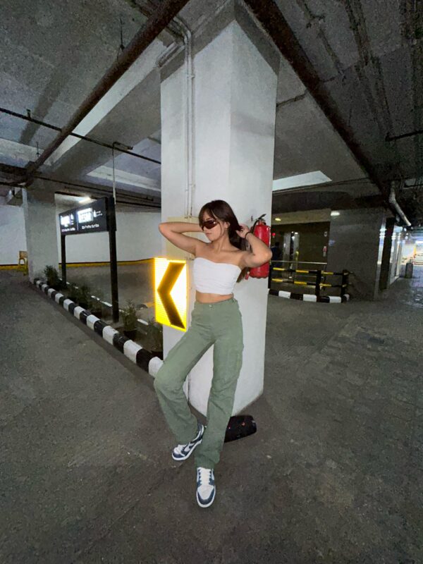 GREEN 6 POCKET CARGO PANTS UNISEX