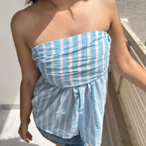POPPY TUBE TOP IN SKY BLUE