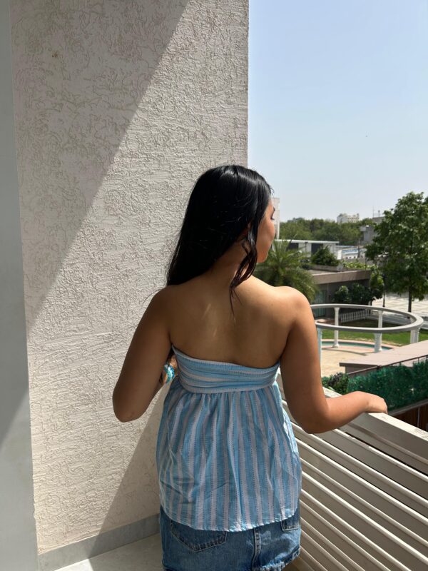 POPPY TUBE TOP IN SKY BLUE - Image 3