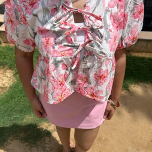 LILY PEPLUM TOP IN BABY PINK