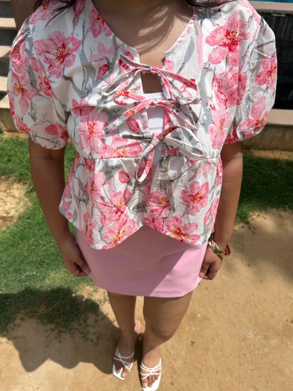 LILY PEPLUM TOP IN BABY PINK - Image 2