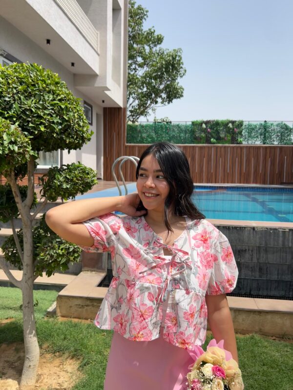 LILY PEPLUM TOP IN BABY PINK - Image 3