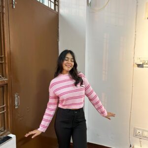 PINK Boxy-style rib-knit jumper