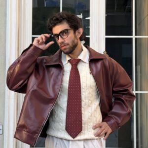 Cherry coke leather jacket unisex