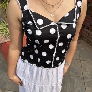 Blair polka dot lace top