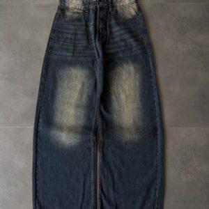 Tinted blue wide baggy denim