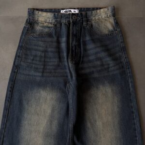 Tinted blue wide baggy denim