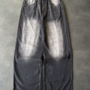 Tinted grey wide baggy denim