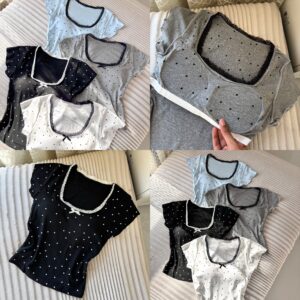 Polka dot built in bra top